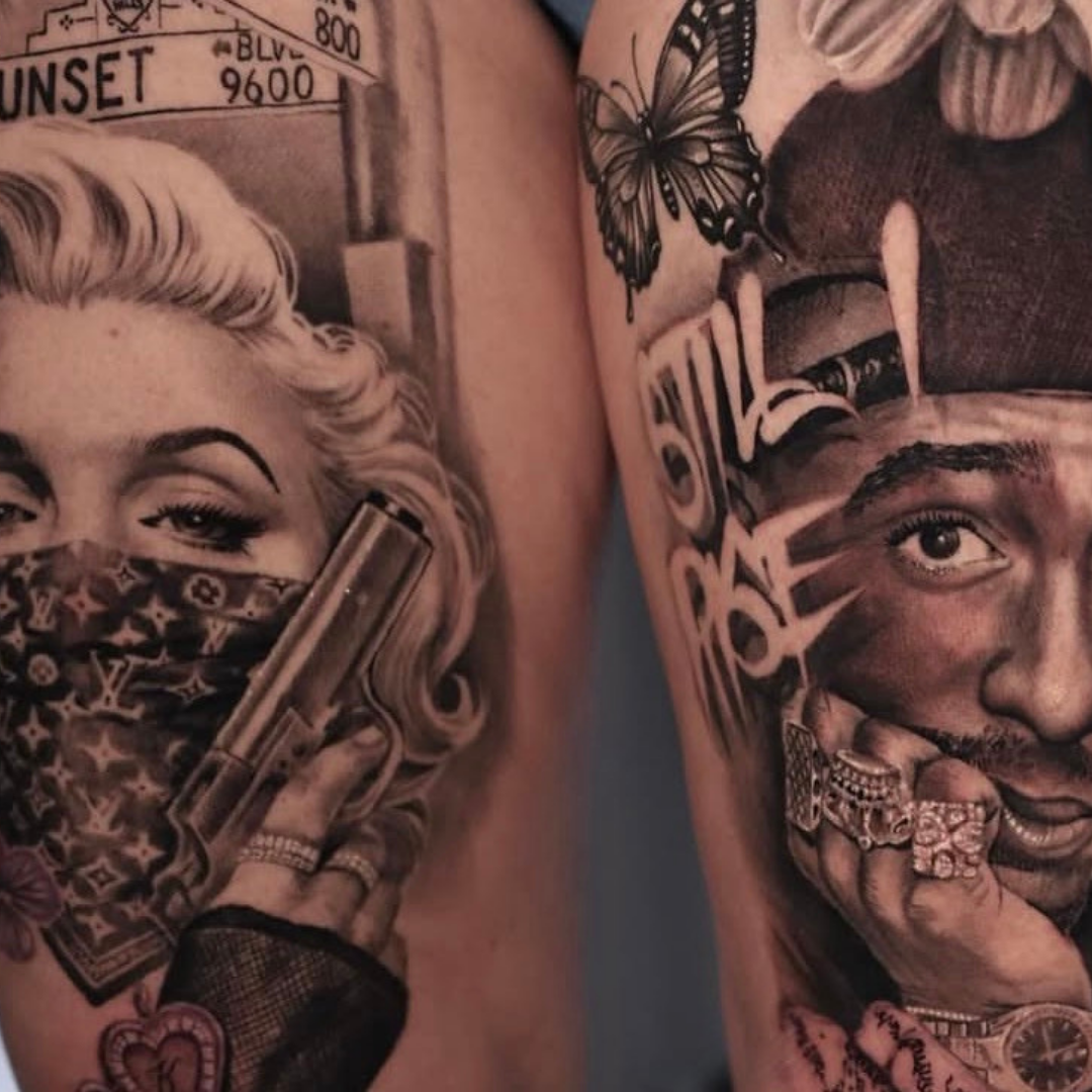 Iconic portrait tribute - Black and grey realism by Keila Soto