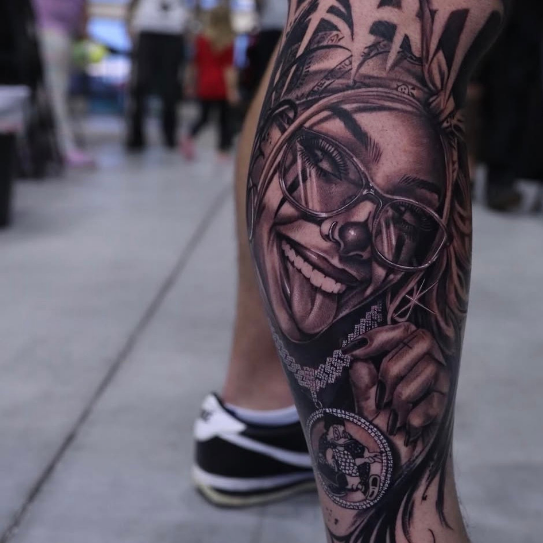 Bold portrait with chain jewelry - Chicano style by Keila Soto